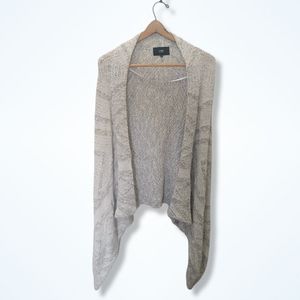 Line the Label | Loose Knit Linen-Blend Sleeveless Waterfall Vest